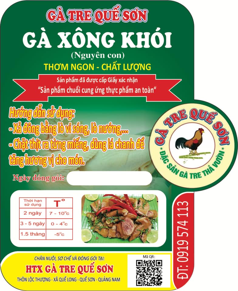 Gà tre Quế Sơn xông khói