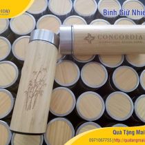 Bình Giữ Nhiệt Gỗ Khắc Logo